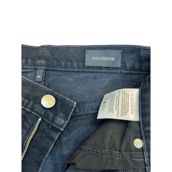 Goldsign The Benefit Straight Leg Jeans in Black Size 25 Denim Zip Fly High Rise - Picture 4 of 4